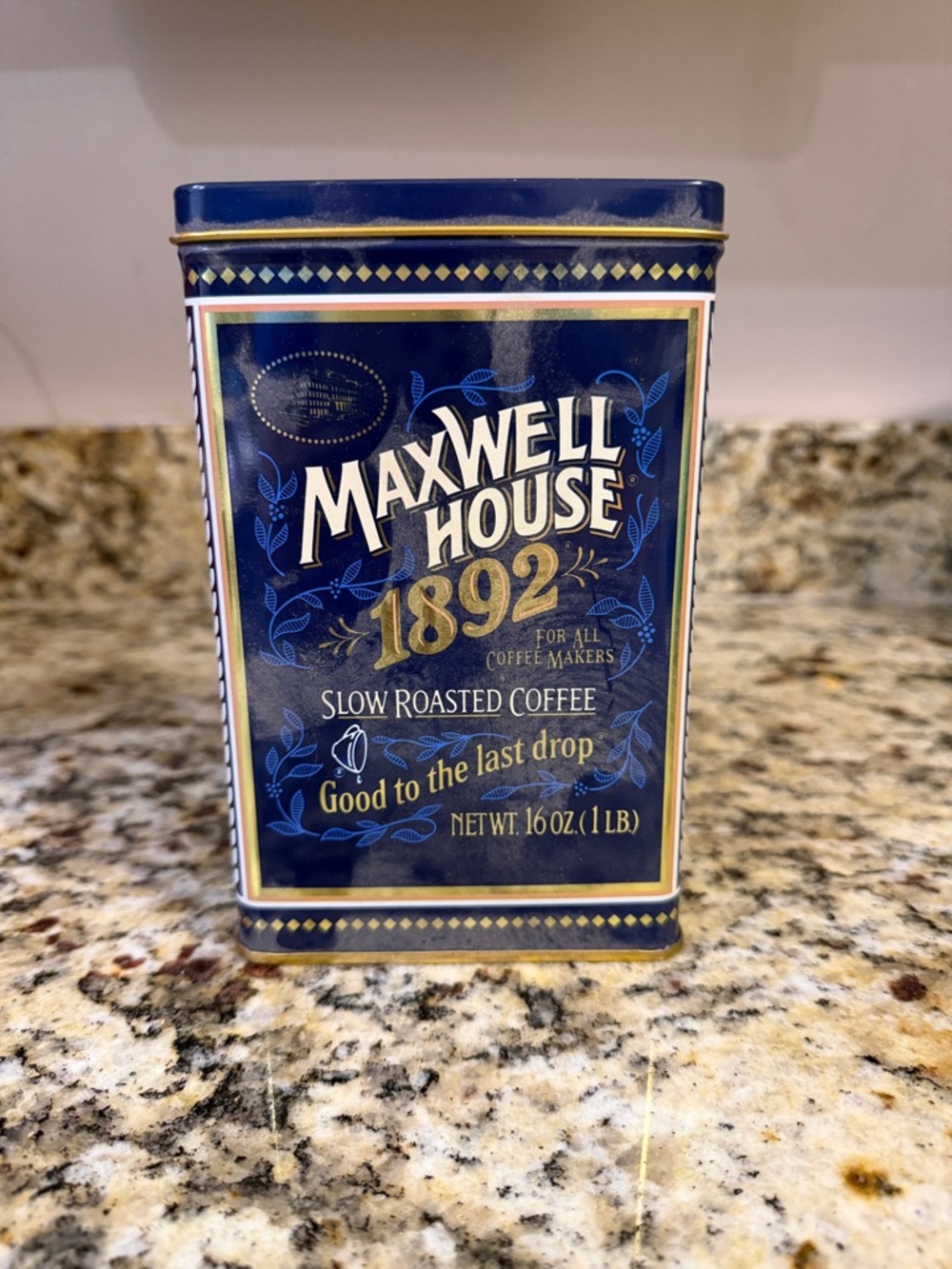 Maxwell House 1892 Slow Roasted Coffee Tin - Navy & Gold